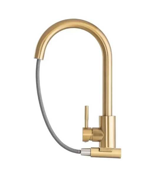 Brush gold смесител за кухня с издърпваща се глава - Модел 9600 златно