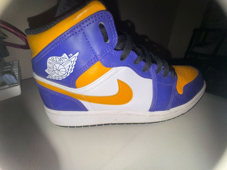 Jordan 1 Mid Lakers , 42.5