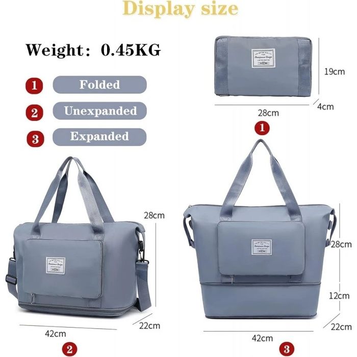 Чанта с уголемяващо се дъно с цип - 100% непромокаема