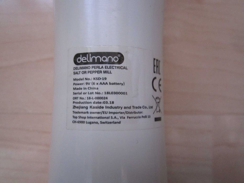 Електрическа мелничка за сол и пипер Delimano