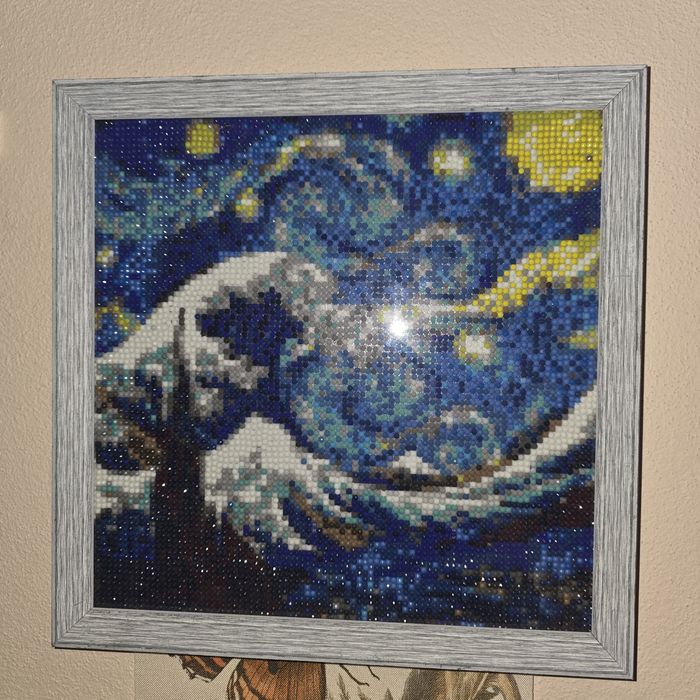 Tablou Diamond Art Handmade - Astronaut Decorativ cu Ramă