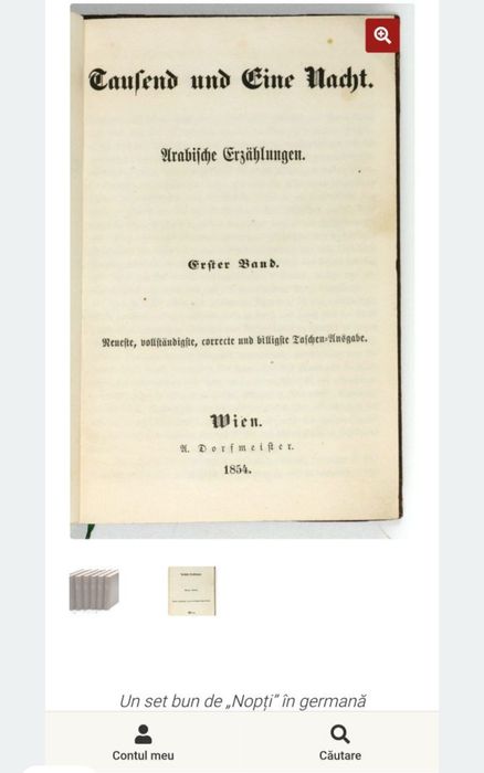 Carte vintage germană din 1854,stare de conservare impecabilă