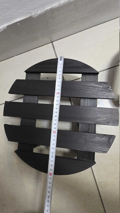 Set 2 suporturi ghiveci cu roți 360° Ø30 cm – lemn negru
