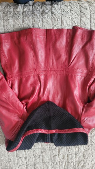 Vand geaca de piele naturala, rosie inchis, marime M