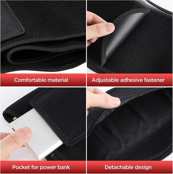 Масажен колан с червена светлина, 660nm и 850nm, 5 режима и 5 нива