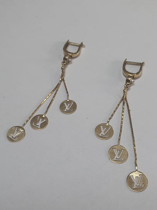 Златни дамски обеци Louis Vuitton 3.8гр. 585/14к.