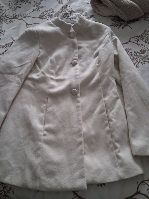 Дамско бяло палто, размер Хс/С