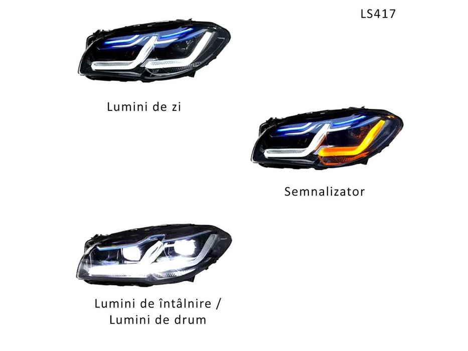Tuning faruri LED pentru BMW 5 F10 2010-2013 pentru faruri cu halogen