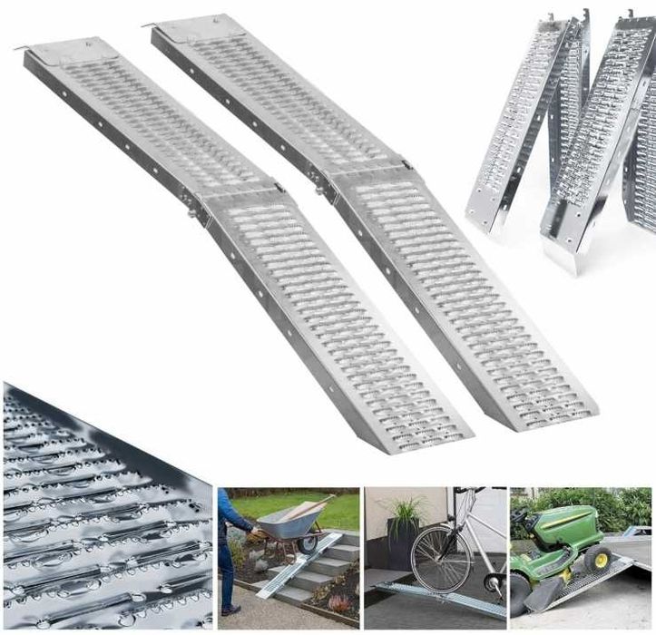 2 бр Сгъваеми двойни метални рампа рампи 400кг за АТВ бъги,мотори