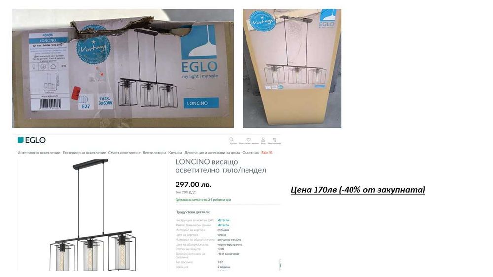 Осветителни тела Eglo