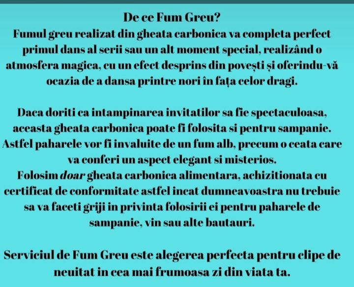 Fum greu,gheață carbonică,artificii vulcan,sori rotitori,baloane fum