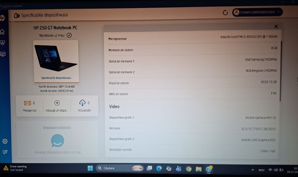 Laptop Hp notebook 250 G7