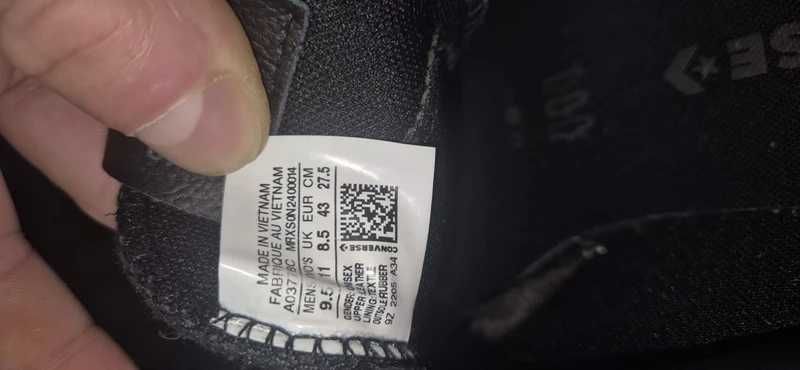 Converse Star Player Triple Black – Piele Întoarsă – Mărimea 43