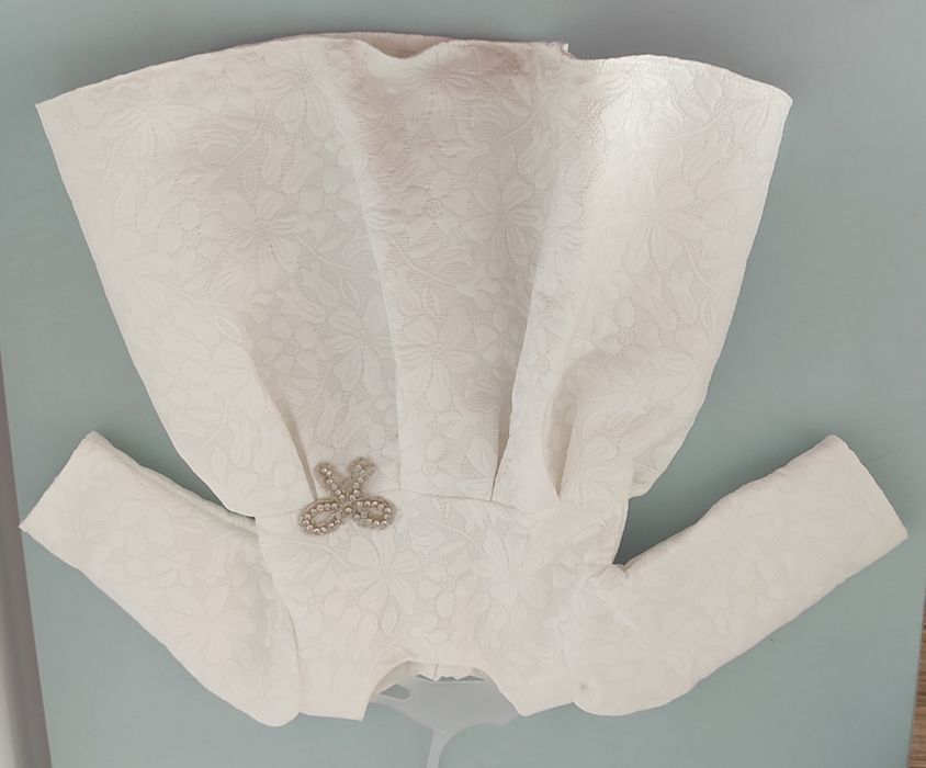 Set rochiță și paltonas bebe botez