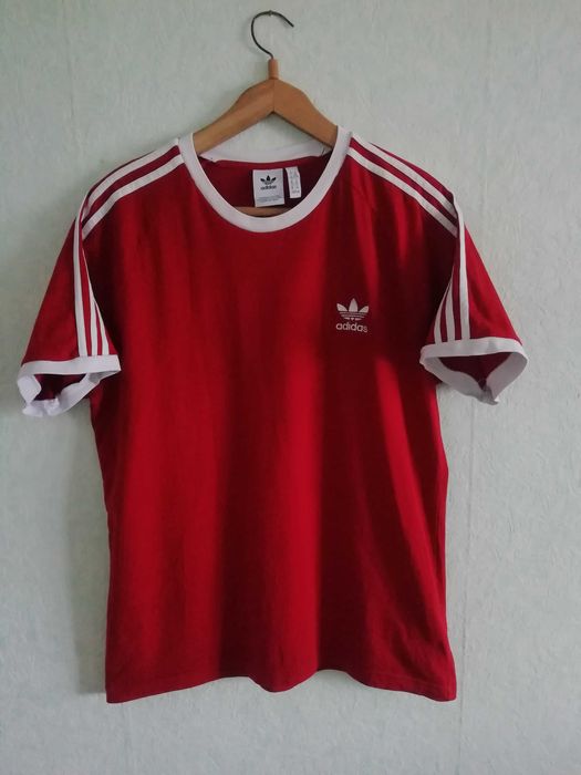 Adidas Originals 3 Stripes California Red XL оригинална тениска памук