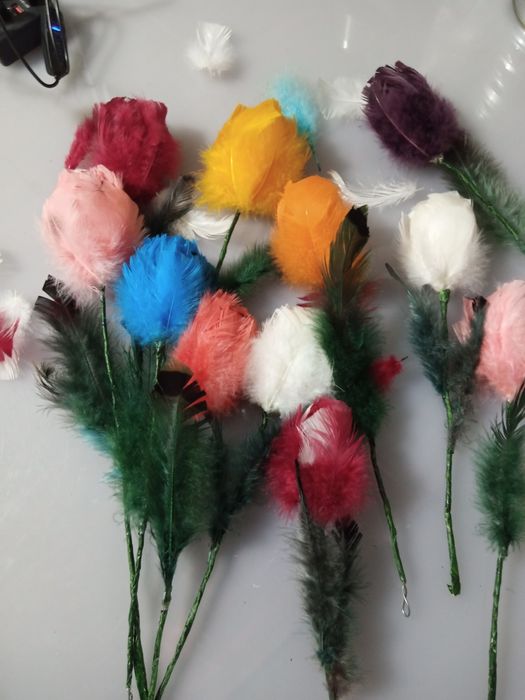 Тюльпаны из перьев hand made