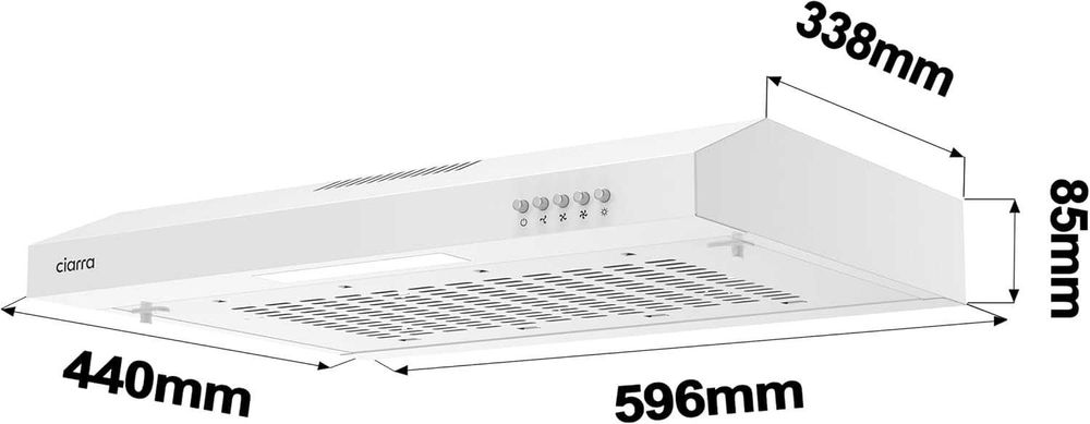 Кухненски аспиратор/абсорбатор Ciarra CAS6903A 60см LED осветление 80W