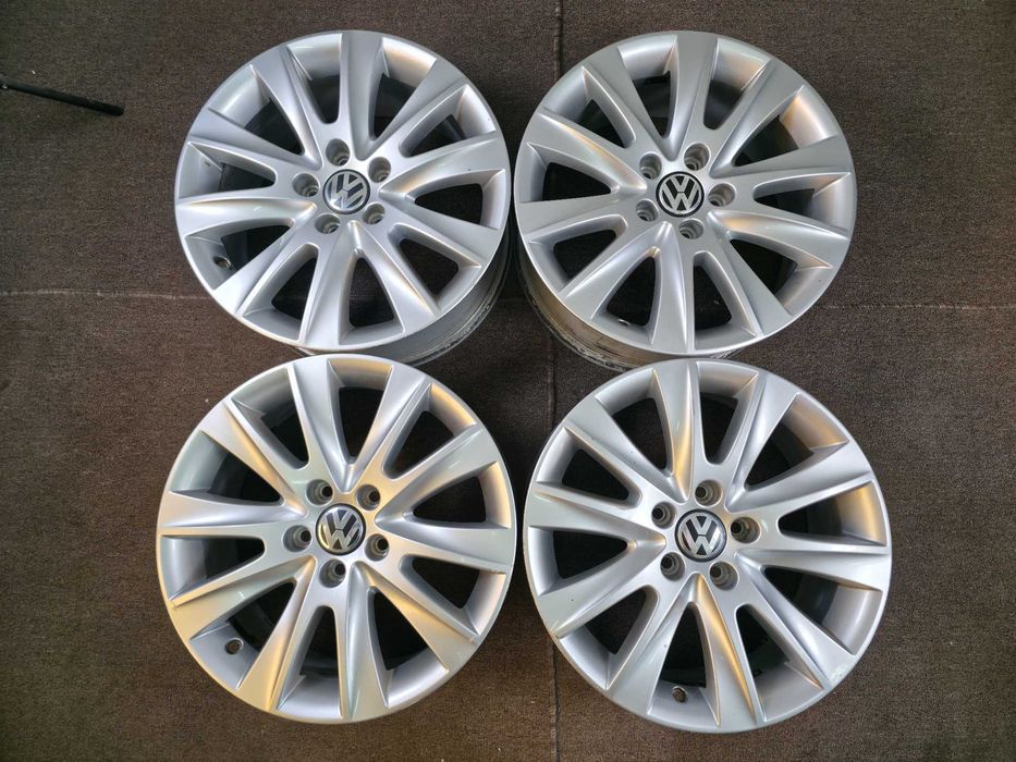 4 Jante Aliaj 5x112 17'' OEM VW Tiguan T-Roc Caddy Golf Passat Touran Sharan / Skoda Kodiaq Karoq Octavia YETI Superb 7J ET 43 !