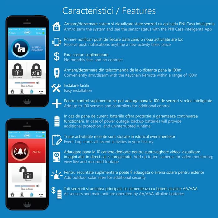 Kit casa inteligenta PNI SmartHome SM400 sistem alarma