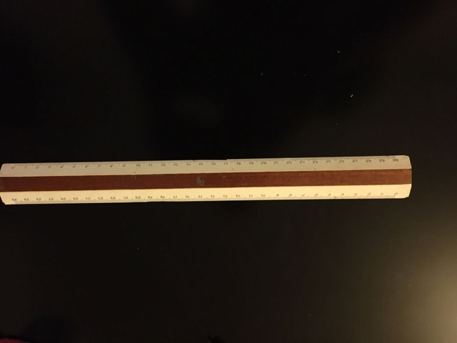 Rigla lemn vintage 45 ani Tehnolemn Timișoara +ceas masa vintage SLAVA