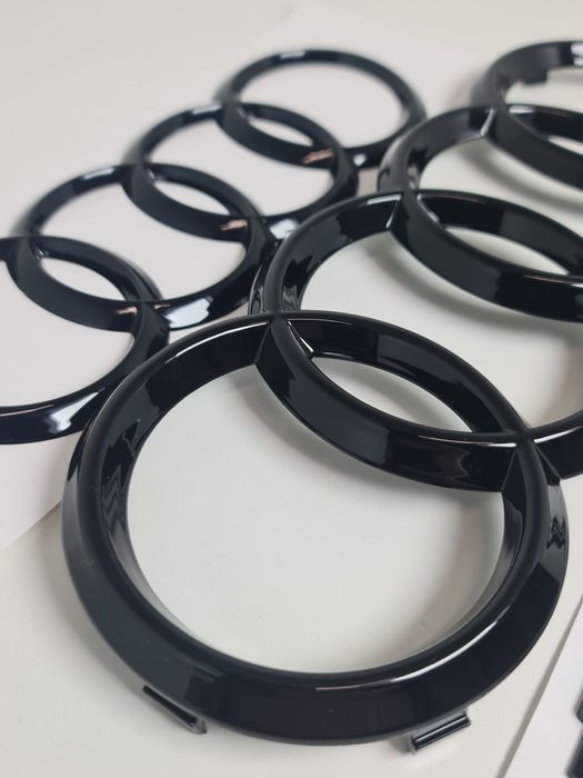 Emblema-Logo-Sigla-Cercuri-Inele-Audi-Negre-Black-Sline-Quattro-A4-5-6