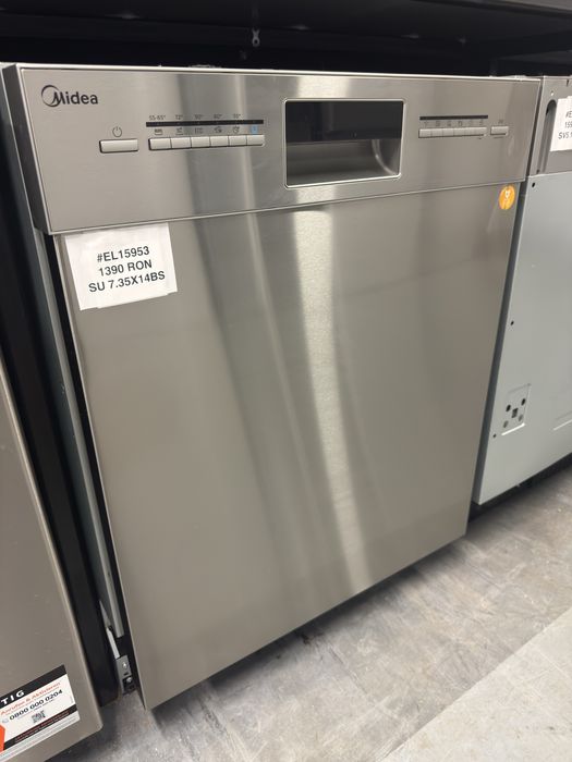 Mașină de spălat vase semi încorporabilă cu setrar pentru tacamuri Midea SU 7.35X14BS