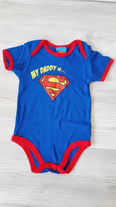 Body din Bumbac, Albastru, My Daddy is SUPERMAN, 80-86cm