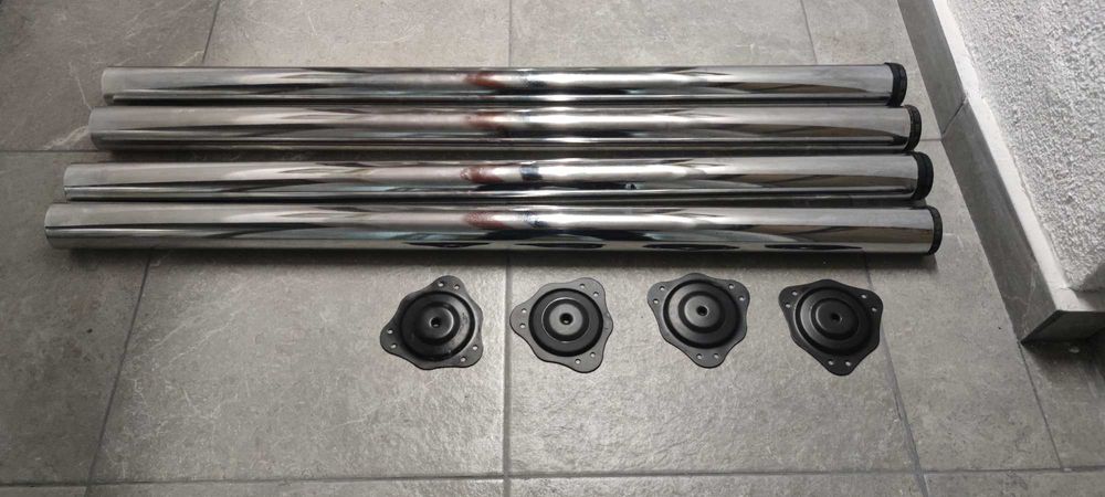 Livrare gratuita! Set 4 Picioare metalice cromate pentru masa,birou