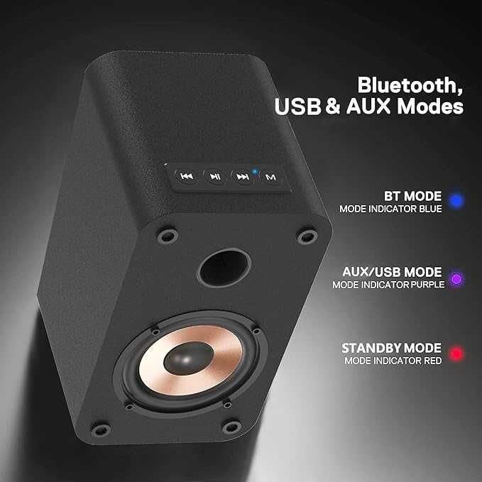 LONPOO мини компютърни високоговорители с Bluetooth свързаност,  USB