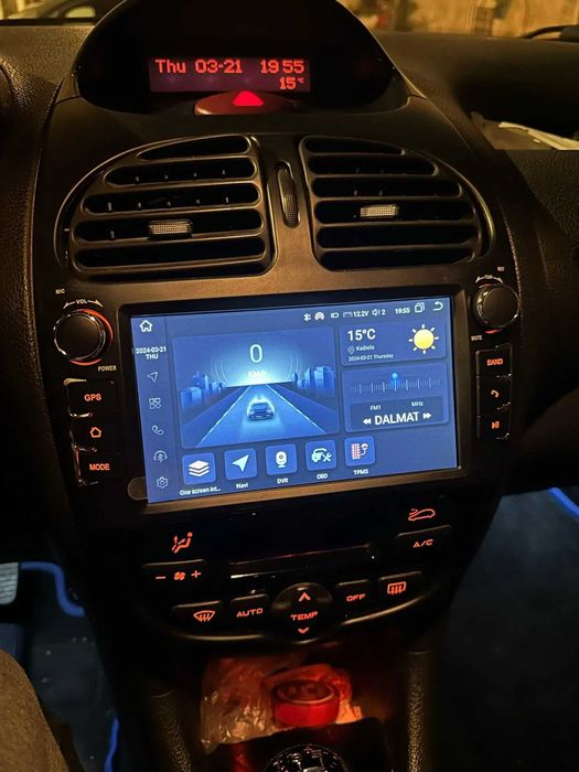 Navigatie GPS Android 15 Dedicata Peugeot 206 - QLed CarPlay DSP