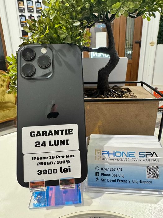 Phone 16 Pro Max 256Gb / 100% - Din magazin,cu garantie! RATE TBI !