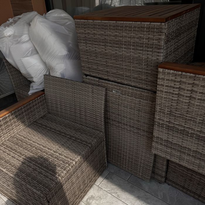 Vand coltar de terasa din 10 piese