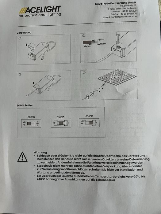 Професионал LED панел за вграждане марка Acelight.