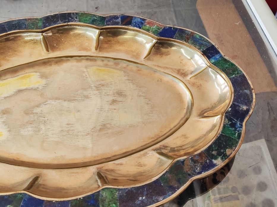 Посребрен поднос с тюркоаз  los castillo taxco Мексико