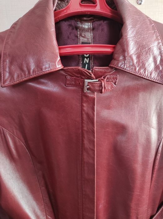 Натуральный кожаный тренч