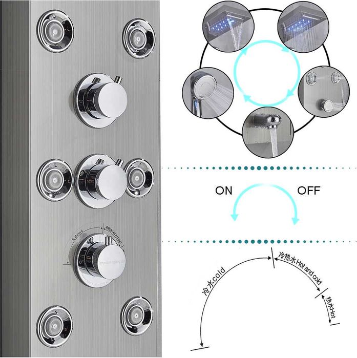 Хидромасажен душ панел за баня