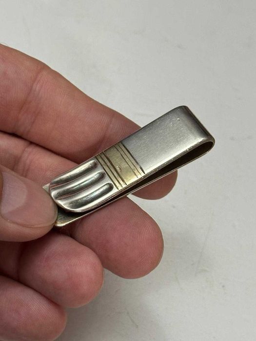 CLEMA BANI ARGINT 925 + Placuta aur 750 - Money Clip - Vintage !