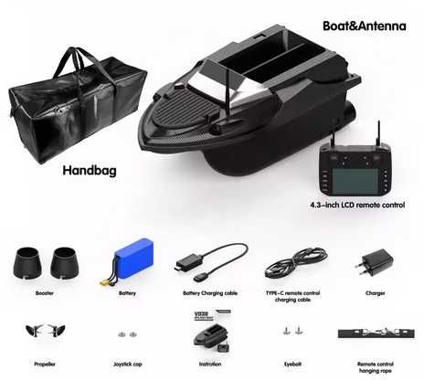 Flytec V080 GPS Лодка за захранка 800м Обхват Подобрена Батерия 20Ah