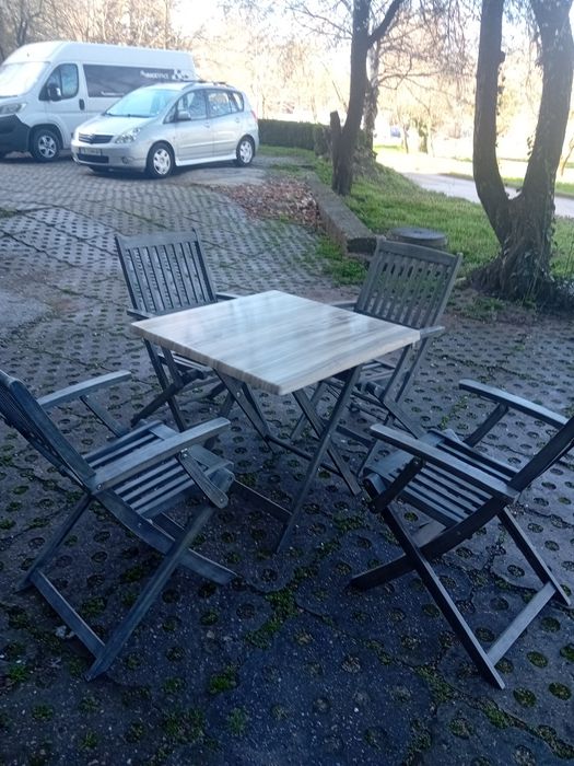 Летни комплекти маса, плот и 4 стола за градина  или заведение