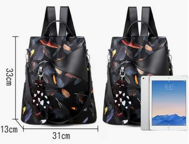 Rucsac-geanta dama, Freeland B9300, Antifurt, Poliester, Multicolor