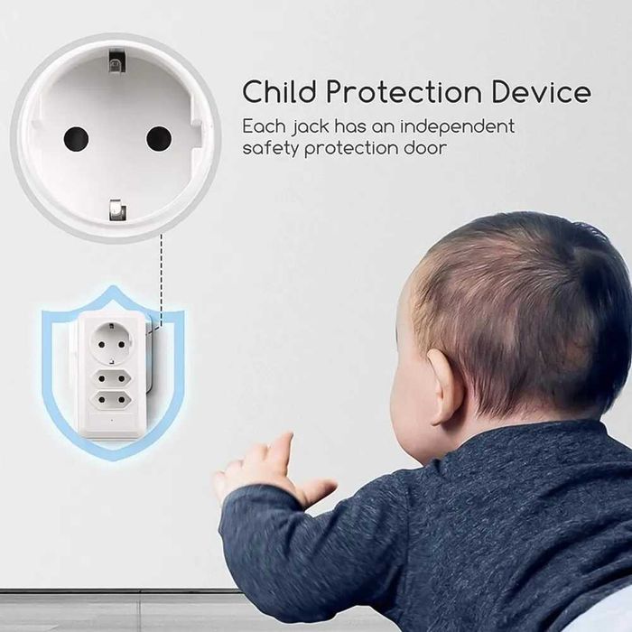 Скрита камера Wifi контакт разклонител с USB и Type C, видеонаблюдение