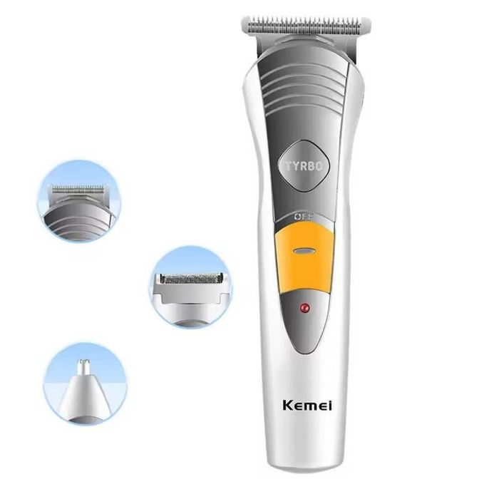 Многофункционален акумулаторен тример Kemei KM-580A (7 в 1) – Сив/Сребрист ПОСТРИГВАНЕ