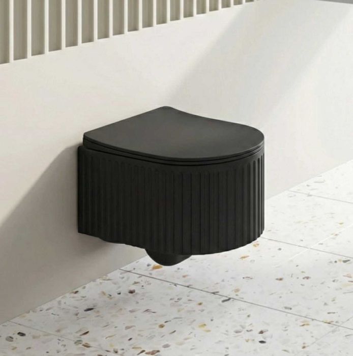 Черна конзолна релефна тоалетна чиния - модел 248