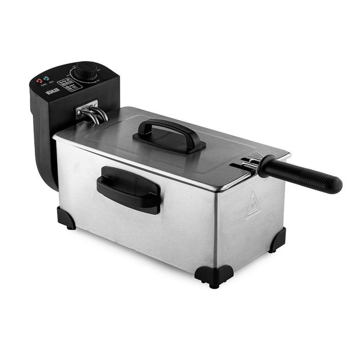 Нов фритюрник 3 л Muhler DF3030IX, 2000W, емайлиран, разглобяем.