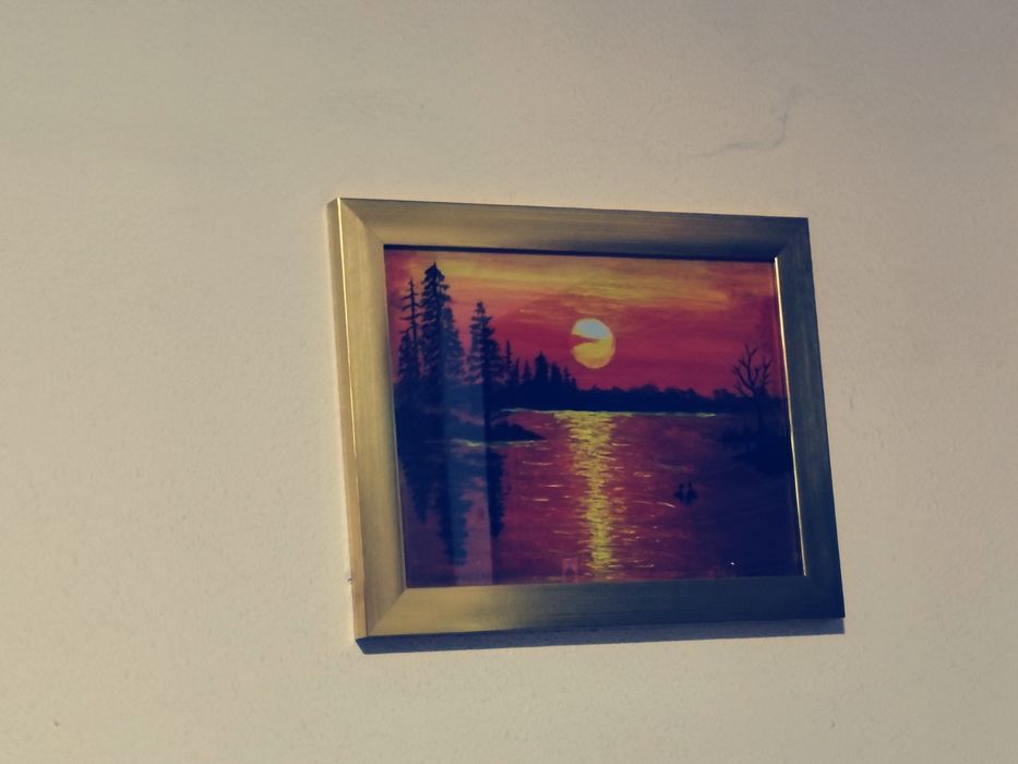 Xolstda chizilgan rasm ramkasi blan Картина заката и природы на холсте