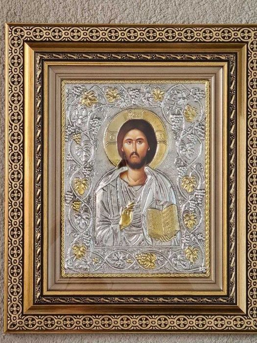 Icoana Argintata - Maica Domnului - Hristos Pantocrator etc Relief 3 D