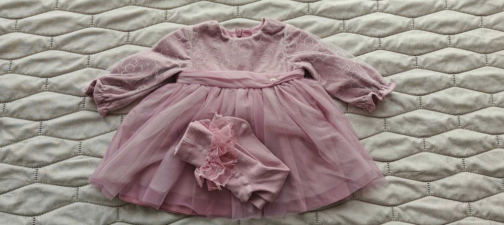 Рокля Майорал с чорапогащник 70 размер, 4-6 м