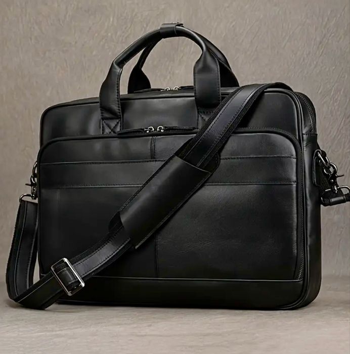 Мъжка кожена офис чанта за лаптоп 16” и бизнес пътувания -8% Промоция!