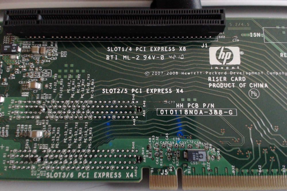 Înălțător PCI de la HP. (ProLiant DL380 G6)