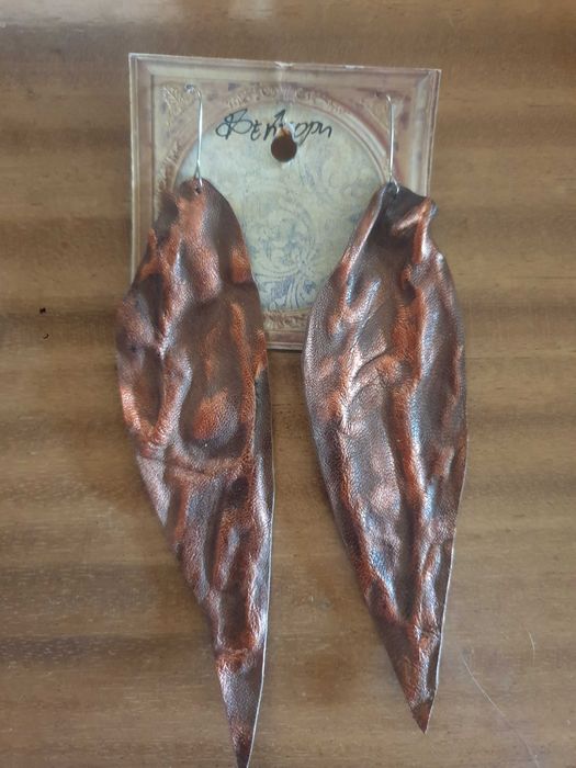 Ръчна изработка кожени обеци